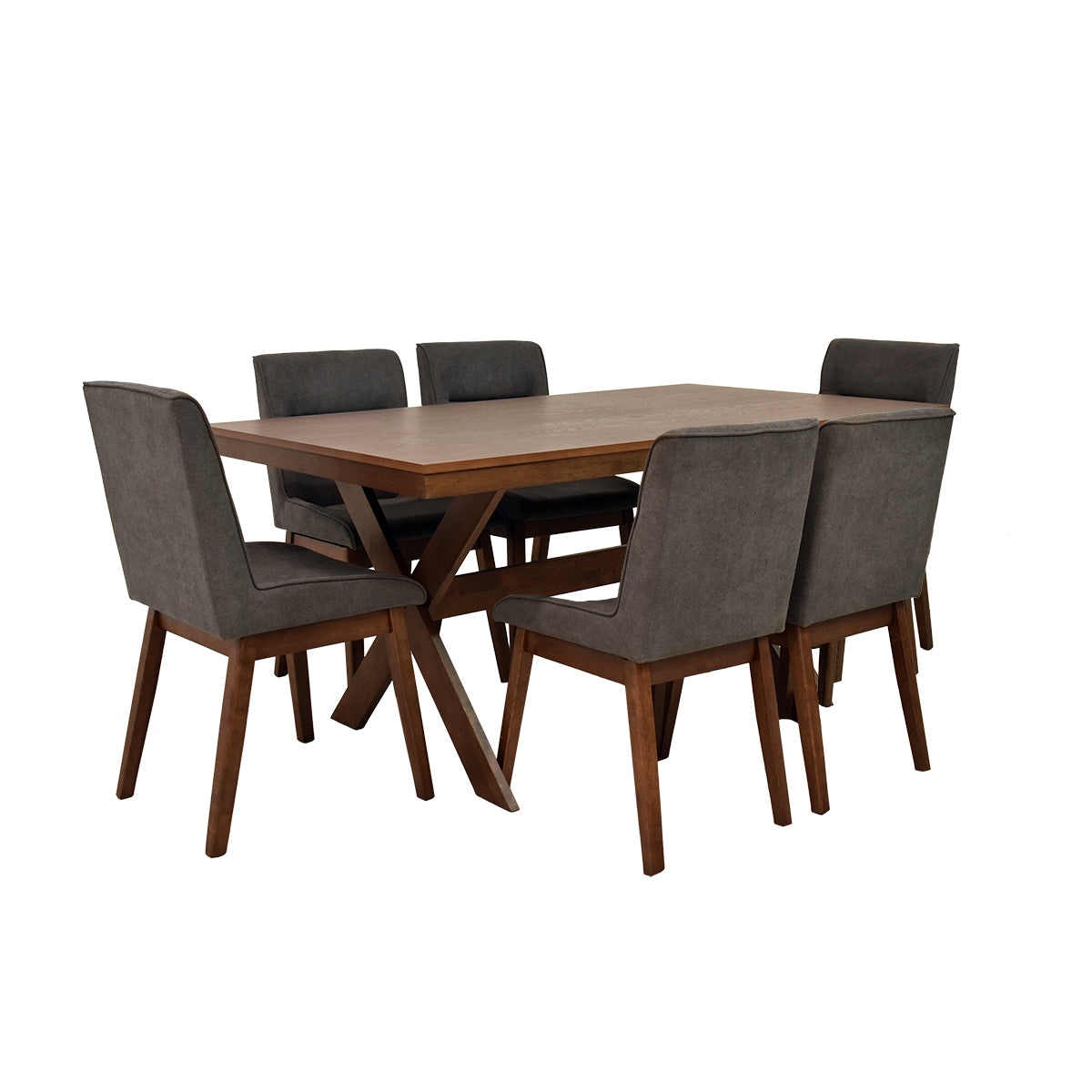 Set de Comedor Mikaela 6P Nogal Blue Room