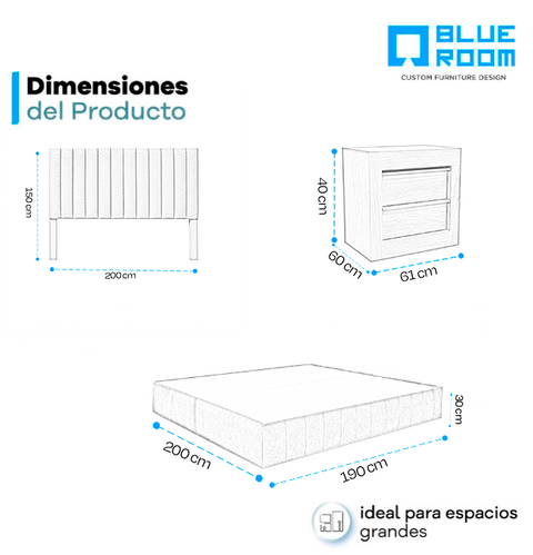 Recámara Madison KS Con Base - 3 Pzas