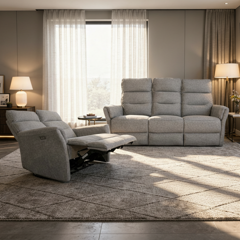 Sala Lugano - Sofa y Love Seat - Tela Gris