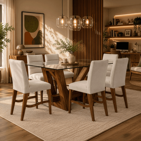 Antecomedor Sidney 6 Bancos Beige
