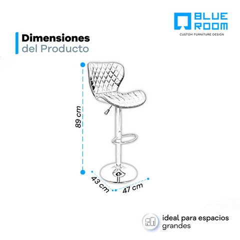 Banco Curve Para Barra - Vinipiel Negro