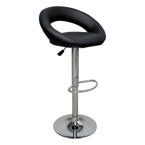 Set de 2 Bancos Altos Oval Para Barra - Vinipiel Negro