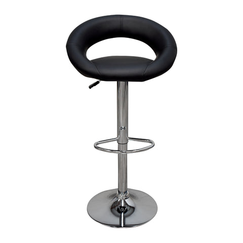 Set de 2 Bancos Altos Oval Para Barra - Vinipiel Negro