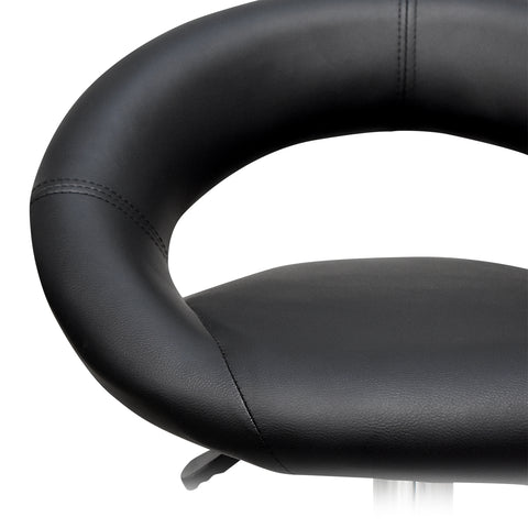 Set de 2 Bancos Altos Oval Para Barra - Vinipiel Negro