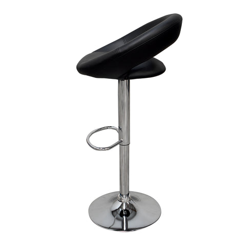 Set de 2 Bancos Altos Oval Para Barra - Vinipiel Negro