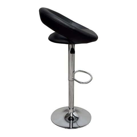Set de 2 Bancos Altos Oval Para Barra - Vinipiel Negro
