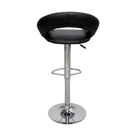 Set de 2 Bancos Altos Oval Para Barra - Vinipiel Negro