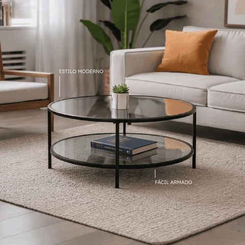Mesa de Centro Banff - Cristal Negro