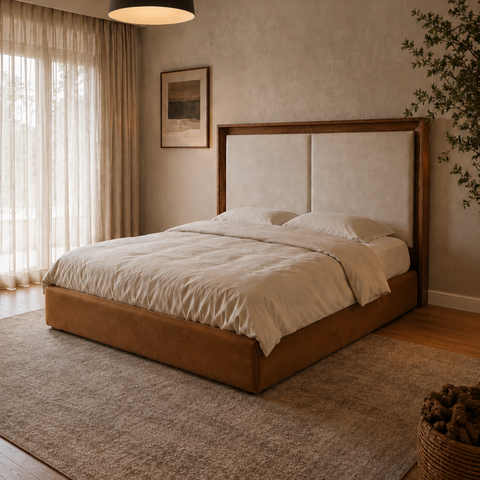 Cabecera con Led Tara - Nogal Beige