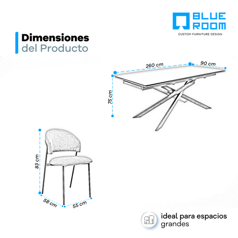 Comedor Altea  6P - Piedra Armani - Cameron Beige