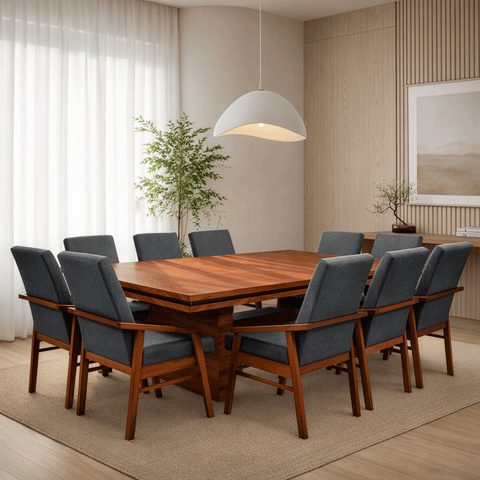Comedor Valdivia 10 Sillas (10 Gris)