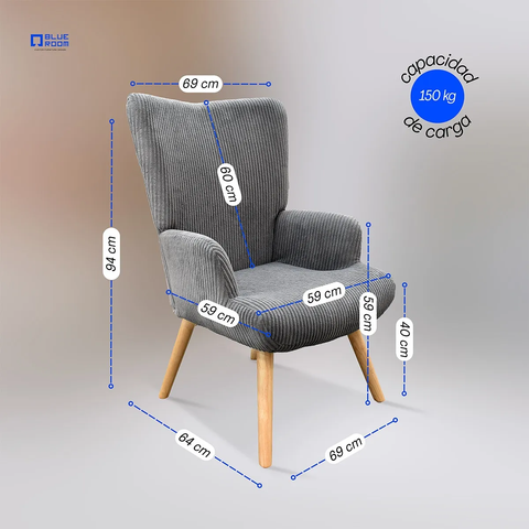 Sillón Nordik - Tela Negro