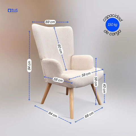 Sillón Nordik - Tela Negro