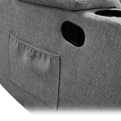 Sillón Reclinable Sistema Manual de Tela Dallas - Gris Claro