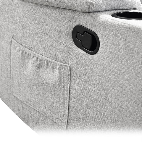 Sillón Reclinable Sistema Manual de Tela Dallas - Gris Claro