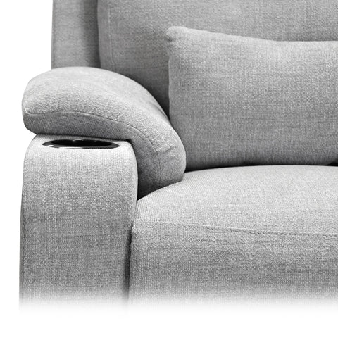 Sillón Reclinable Sistema Manual de Tela Dallas - Gris Claro