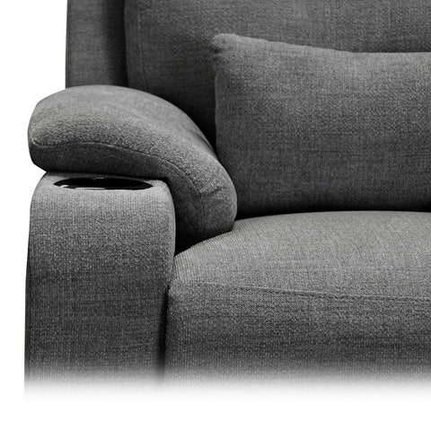 Sillón Reclinable Sistema Manual de Tela Dallas - Gris Claro