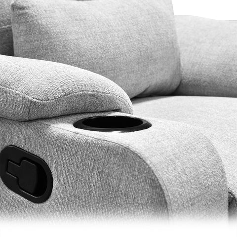 Sillón Reclinable Sistema Manual de Tela Dallas - Gris Claro
