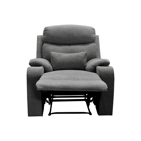 Sillón Reclinable Sistema Manual de Tela Dallas - Gris Claro