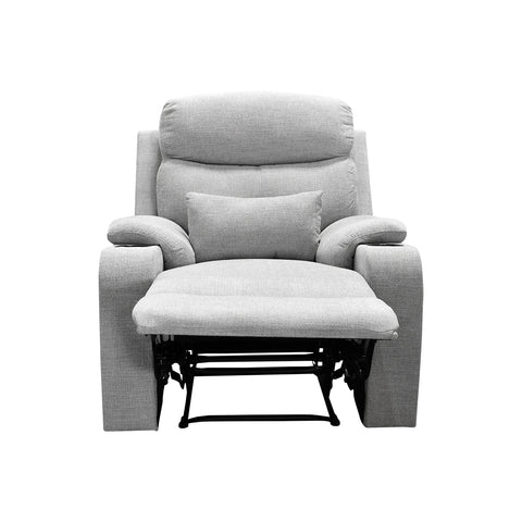 Sillón Reclinable Sistema Manual de Tela Dallas - Gris Claro