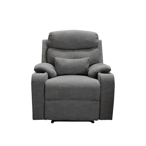 Sillón Reclinable Sistema Manual de Tela Dallas - Gris Claro