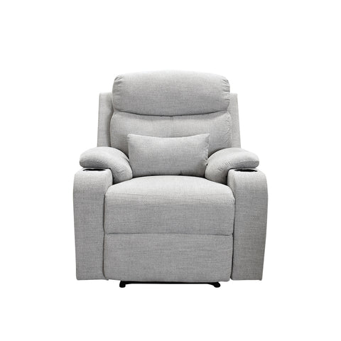 Sillón Reclinable Sistema Manual de Tela Dallas - Gris Claro