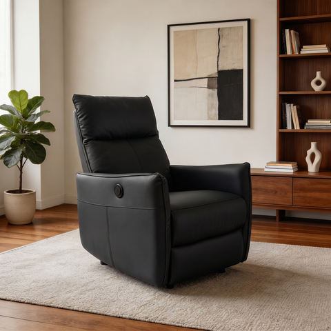Sillón Reclinable Eléctrico Dorian- Piel Negro