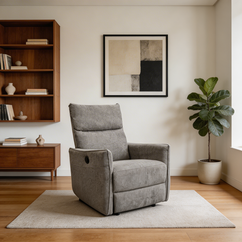 Sillón Reclinable Eléctrico Dorian- Tela Gris