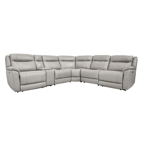 Sala Esquinera Eliat - 2 Reclinables y 1 Consola - Piel Gris