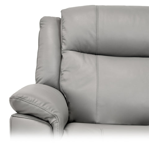 Sala Esquinera Eliat - 2 Reclinables y 1 Consola - Piel Gris