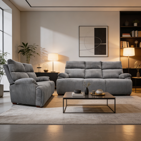 Sala Grace - Sofá y Love Seat - Gris Olivo