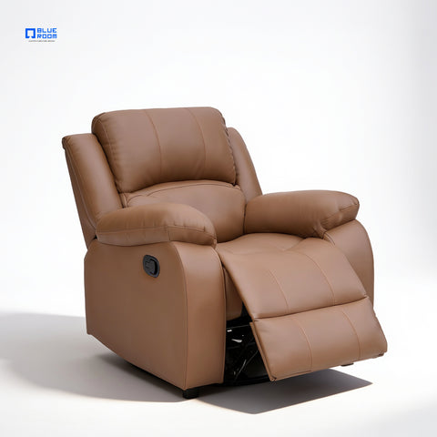 Sillón Reclinable Giratorio con Mecedora Bellaro- Tacto Piel Taupe