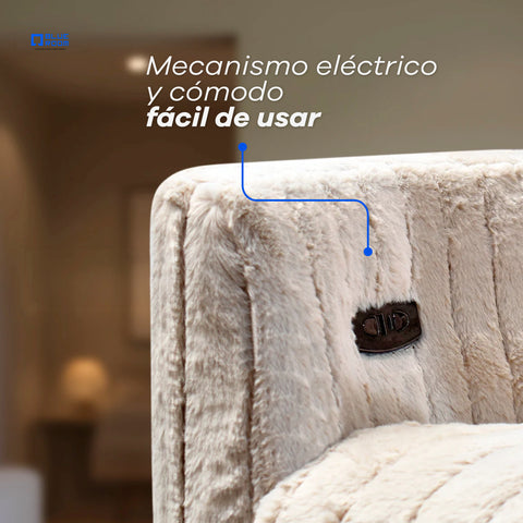Sillón Reclinable Giratorio con Mecedora Eléctrico Vanni - Tela Café