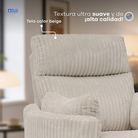 Sillón Reclinable Giratorio con Mecedora Eléctrico Vanni - Tela Café