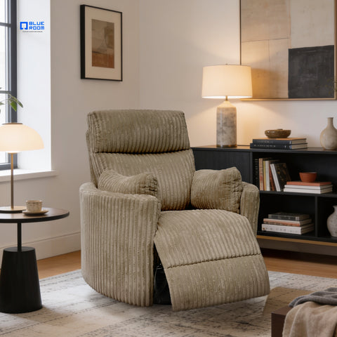Sillón Reclinable Giratorio con Mecedora Eléctrico Vanni - Tela Café