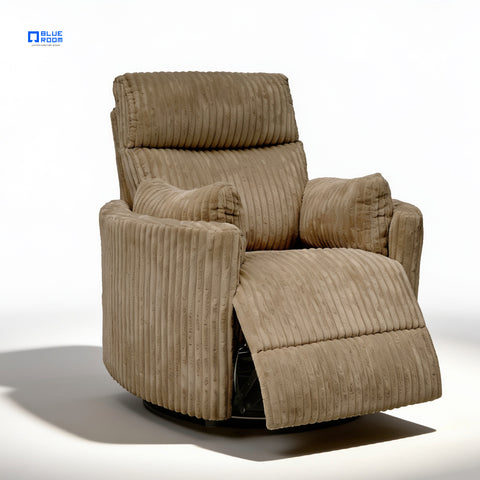Sillón Reclinable Giratorio con Mecedora Eléctrico Vanni - Tela Café