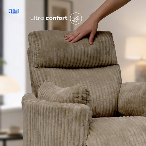 Sillón Reclinable Giratorio con Mecedora Eléctrico Vanni - Tela Café