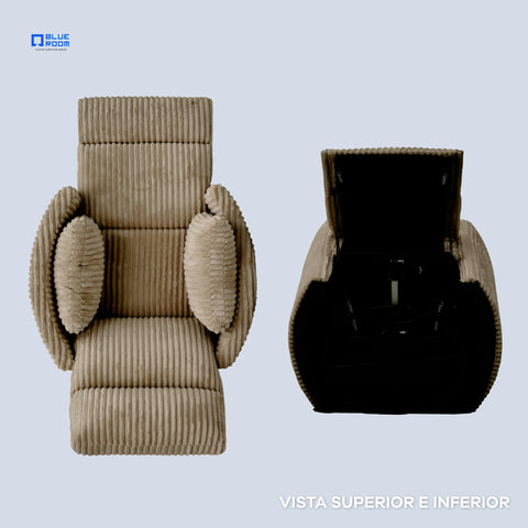 Sillón Reclinable Giratorio con Mecedora Eléctrico Vanni - Tela Café