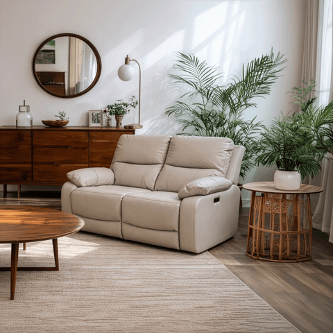 Love Seat Nantes - Piel Madras Alabaster