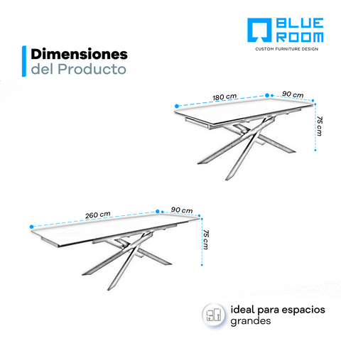 Mesa Altea de 6 a 10 personas - Piedra Armani Gris