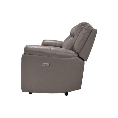 Sala Madrid Reclinable - Sofa - Love Seat C/Consola - Piel Gris Oscuro