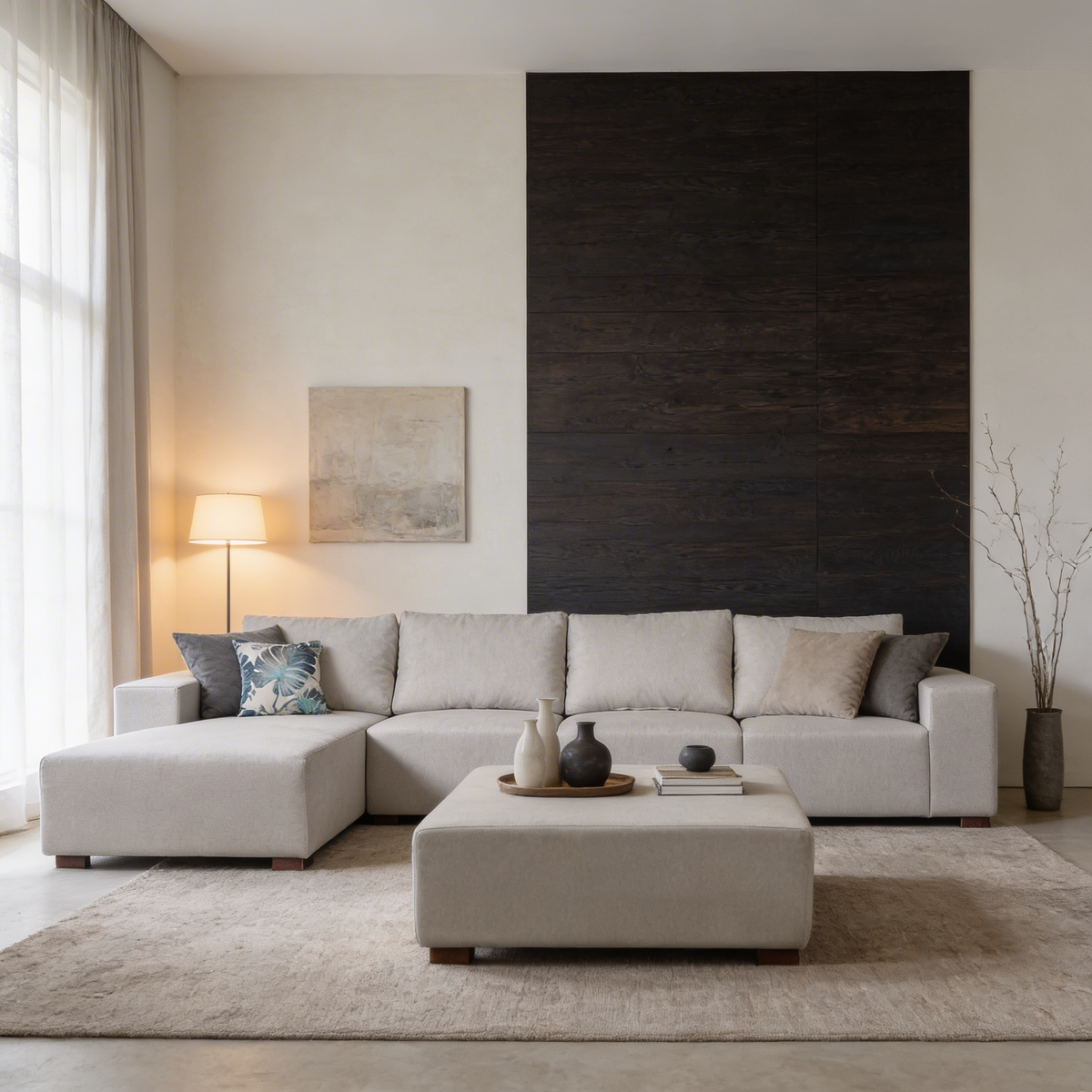 Sala Nativo   4 pzas - Oslo Humo - Chaise Izquierdo