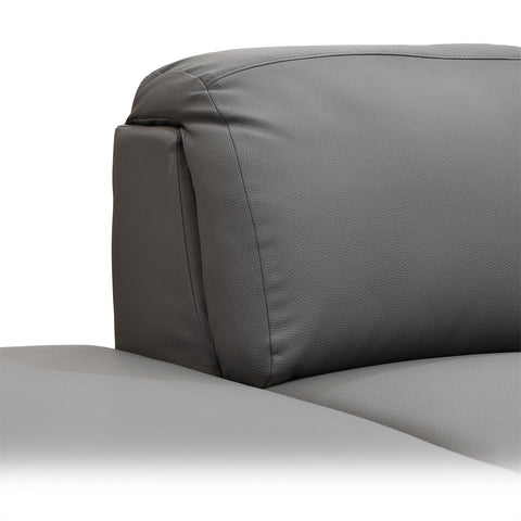 Sala Esquinera Ness - Chaise Izq - Tacto Piel Gris