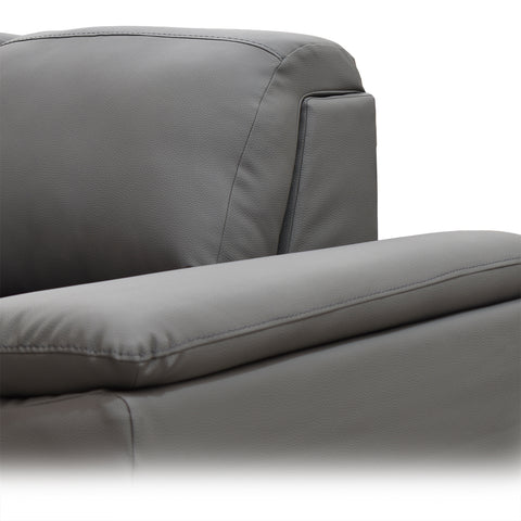 Sala Esquinera Ness - Chaise Izq - Tacto Piel Gris