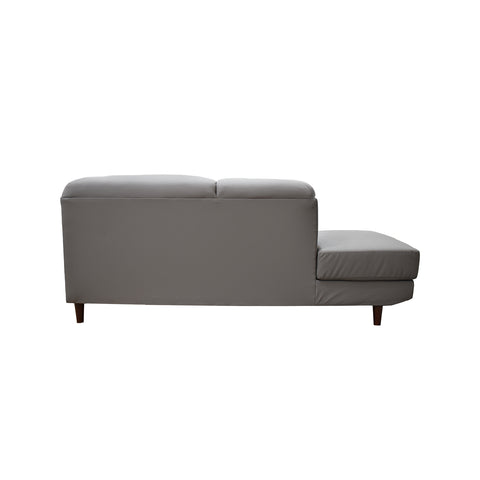 Sala Esquinera Ness - Chaise Izq - Tacto Piel Gris