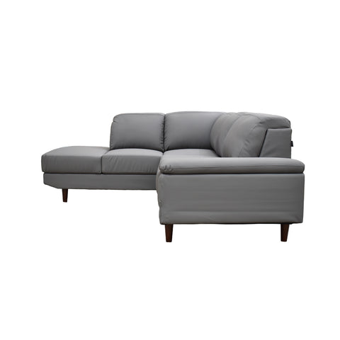 Sala Esquinera Ness - Chaise Izq - Tacto Piel Gris