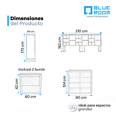 Recamara Blue KS - Parota