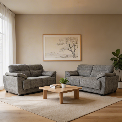 Sala Aspen - Sofá y Love Seat - Nikel