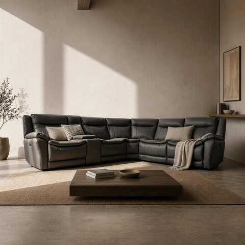 Sala Modular Eléctrica Firenze - Piel Oslo Grey