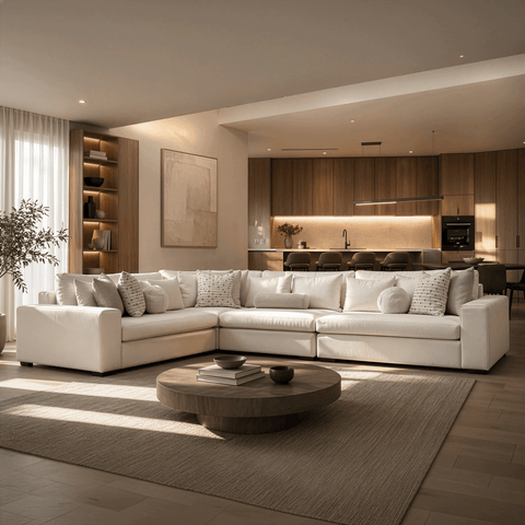 Sala Modular Horizon - 4 Modulos - Article Ivory